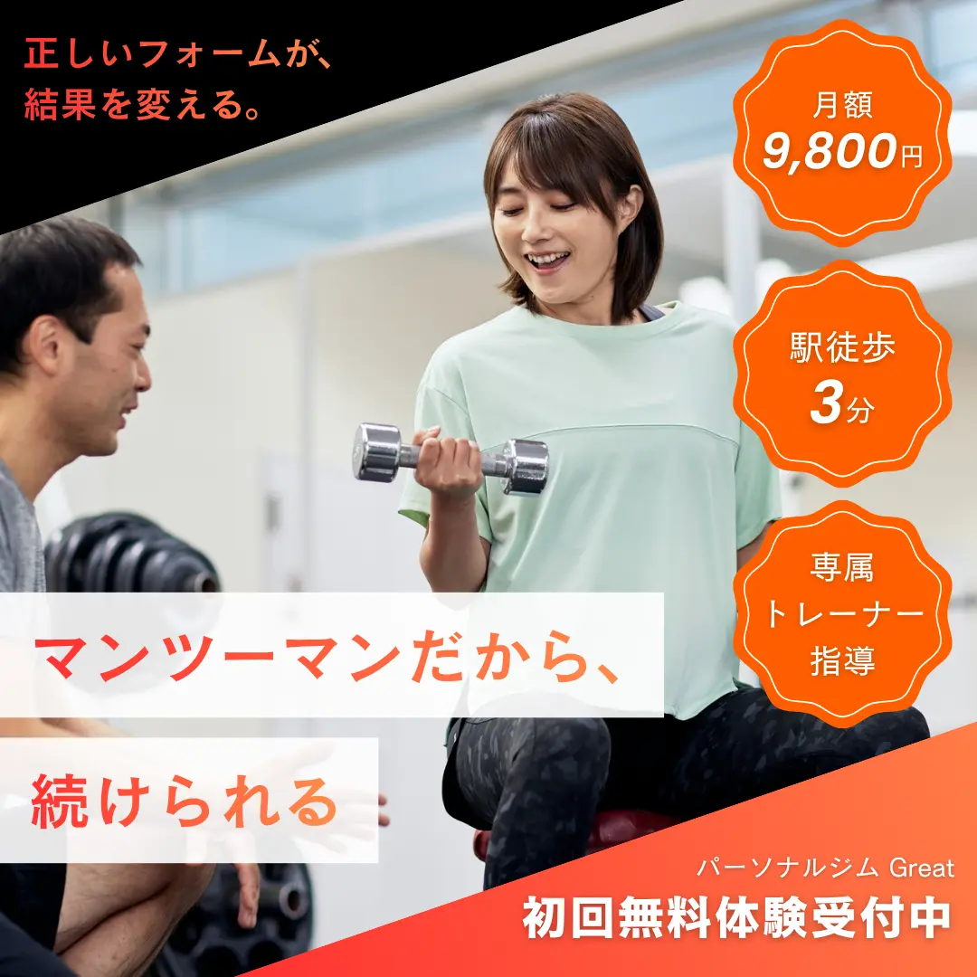 クリエイティブの作成の例 パーソナルジム